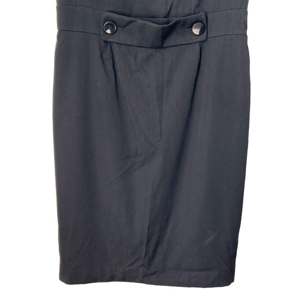 Ann Taylor Dress Womens Size 14 Black Sleeveless Zippered Back Slit Sheath - Picture 3 of 13